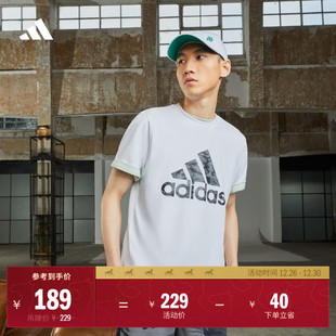 休闲纯棉上衣圆领短袖 adidas阿迪达斯轻运动JZ9179 T恤男夏季