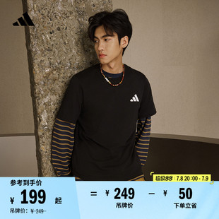 adidas阿迪达斯轻运动 新款 情侣休闲纯棉上衣圆领短袖 T恤男女夏季