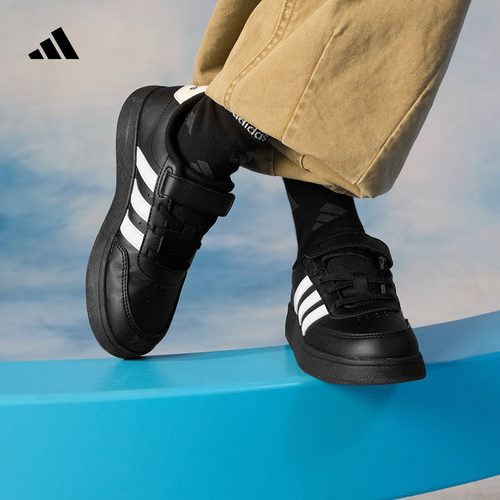 阿迪达斯男小童休闲魔术贴板鞋