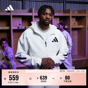 ADIDAS ZNE系列黑标制服亲肤柔软连帽外套男子阿迪达斯官方轻运动