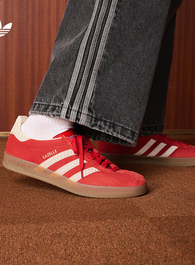 T头鞋 GAZELLE INDOOR复古板鞋德训鞋男女adidas阿迪达斯三叶草