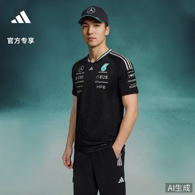阿迪达斯男梅赛德斯速干短袖T恤