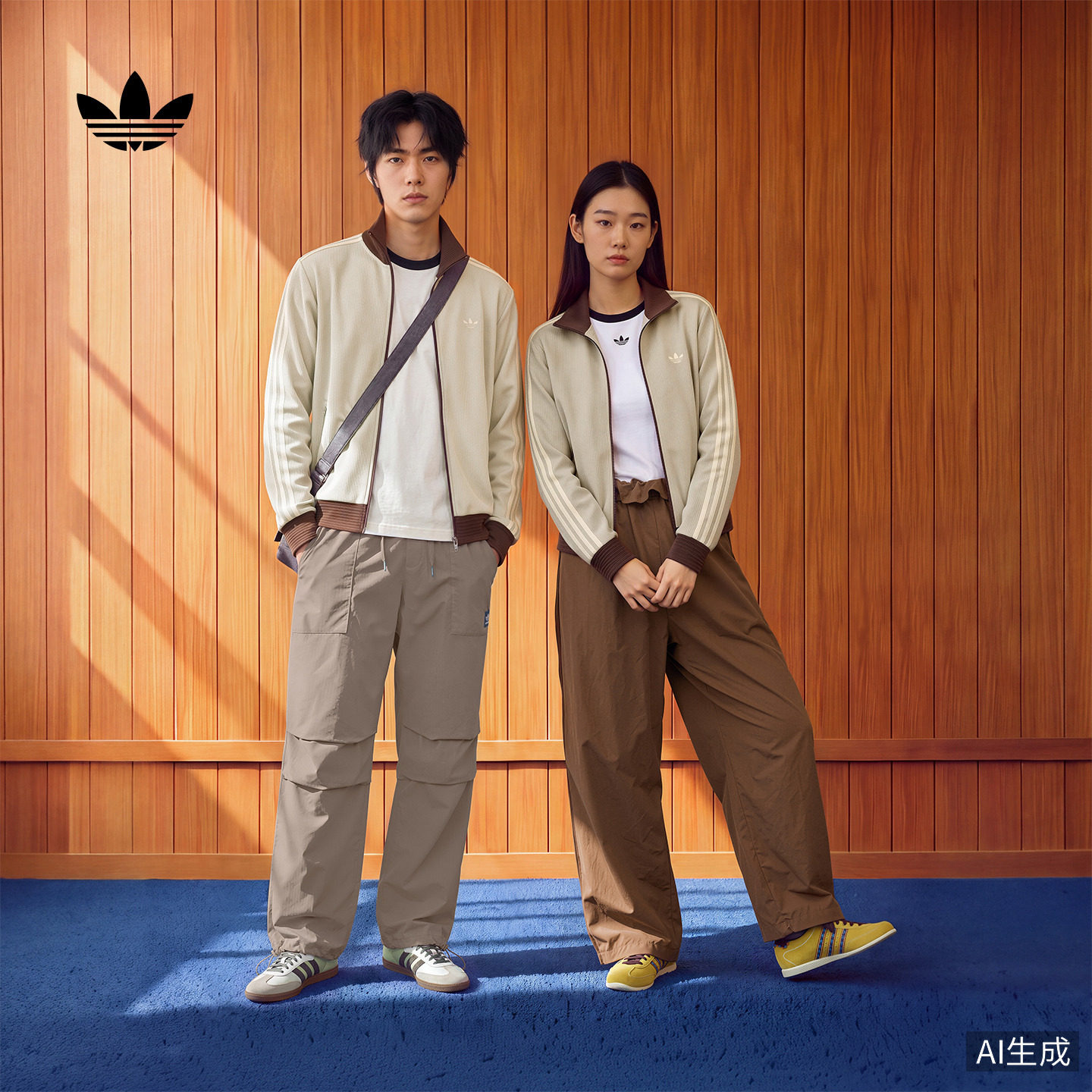 复古风宽松休闲运动早秋外套卫衣男女新款adidas阿迪达斯三叶草