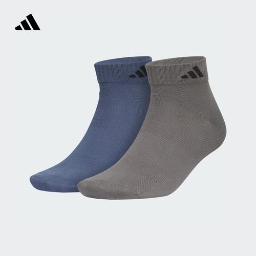 阿迪达斯男女两双装抗菌舒适袜子