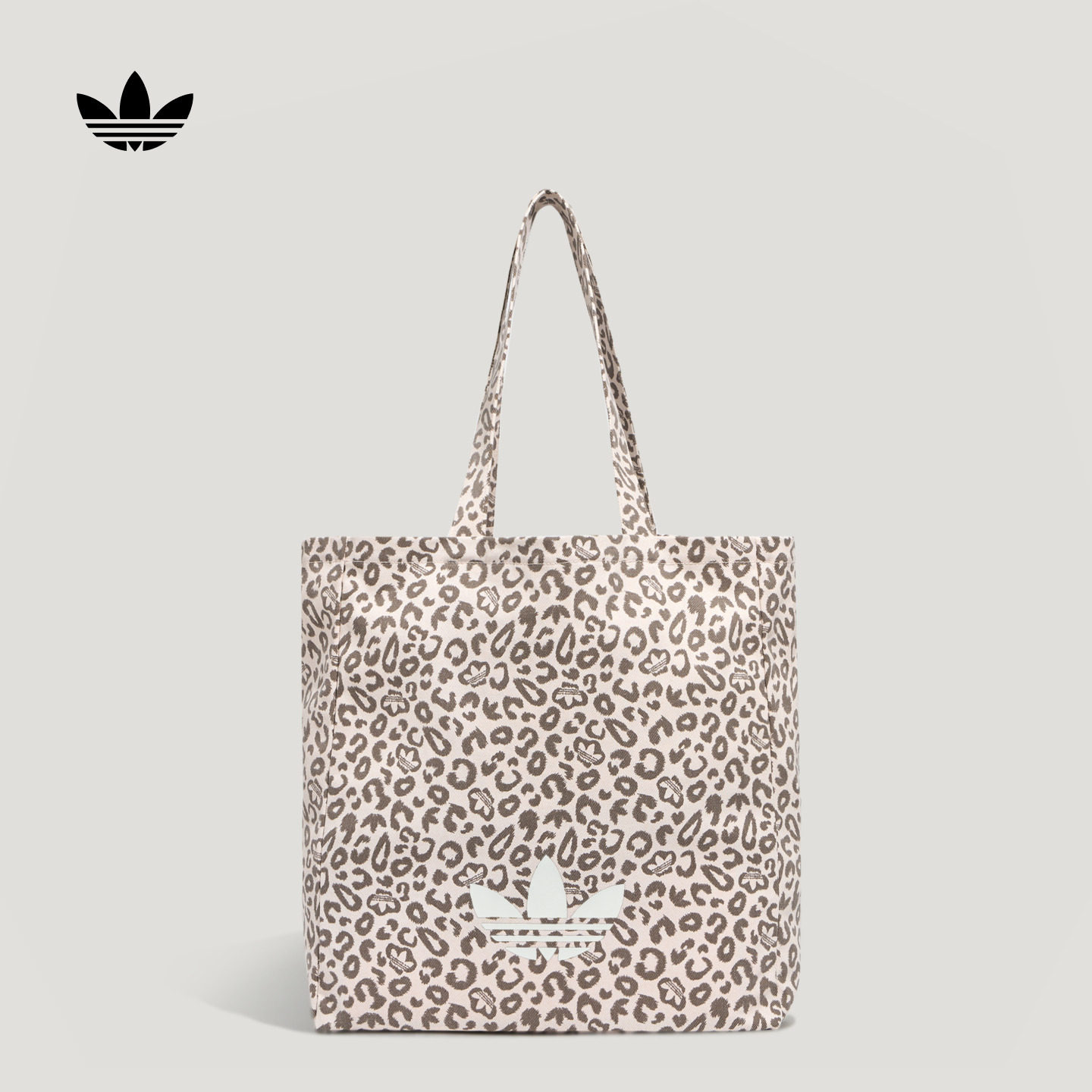 休闲时尚潮流豹纹单肩拎包托特包男女新款adidas阿迪达斯三叶草