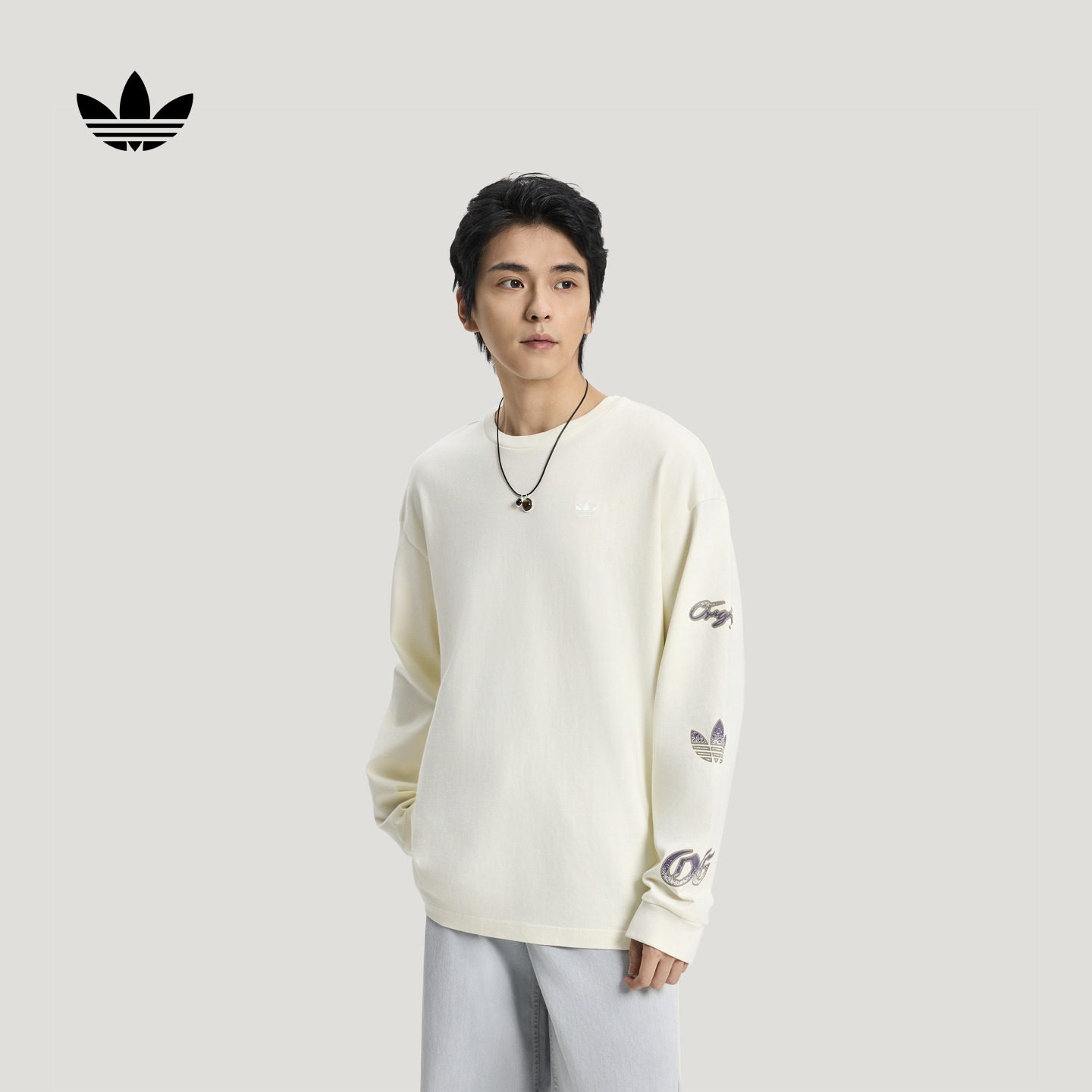 时尚舒适日常宽松圆领运动长袖T恤男装新款adidas阿迪达斯三叶草,运动服/休闲服装,运动T恤,淘宝优惠券,粉丝福利购,淘宝优惠卷