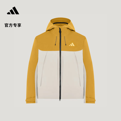 阿迪达斯户外三合一连帽冲锋衣