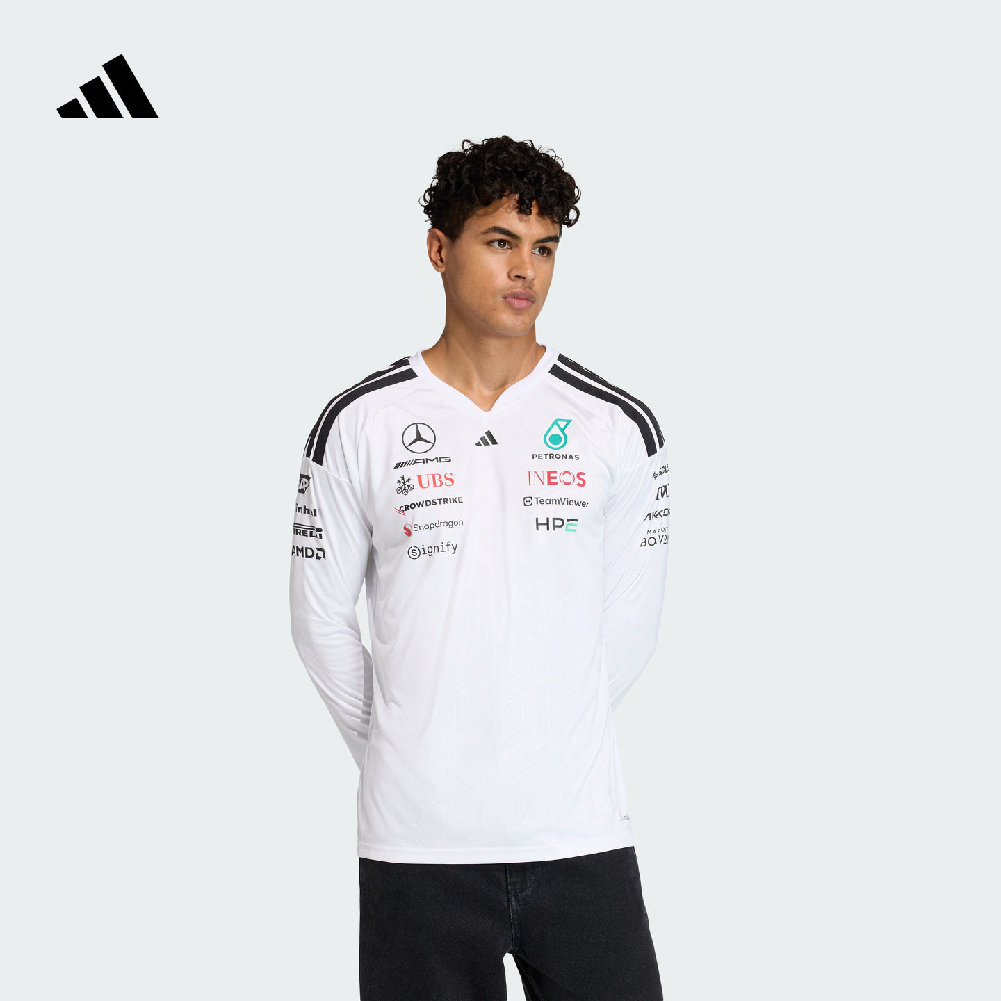 梅赛德斯AMG马石油F1车队速干修身运动长袖T恤男装adidas阿迪达斯,运动/瑜伽/健身/球迷用品,赛车服,淘宝优惠券,粉丝福利购,淘宝优惠卷