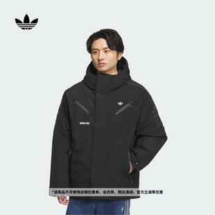 90绒子adidas阿迪达斯三叶草 新款 时尚 保暖连帽鸭绒羽绒服男冬季