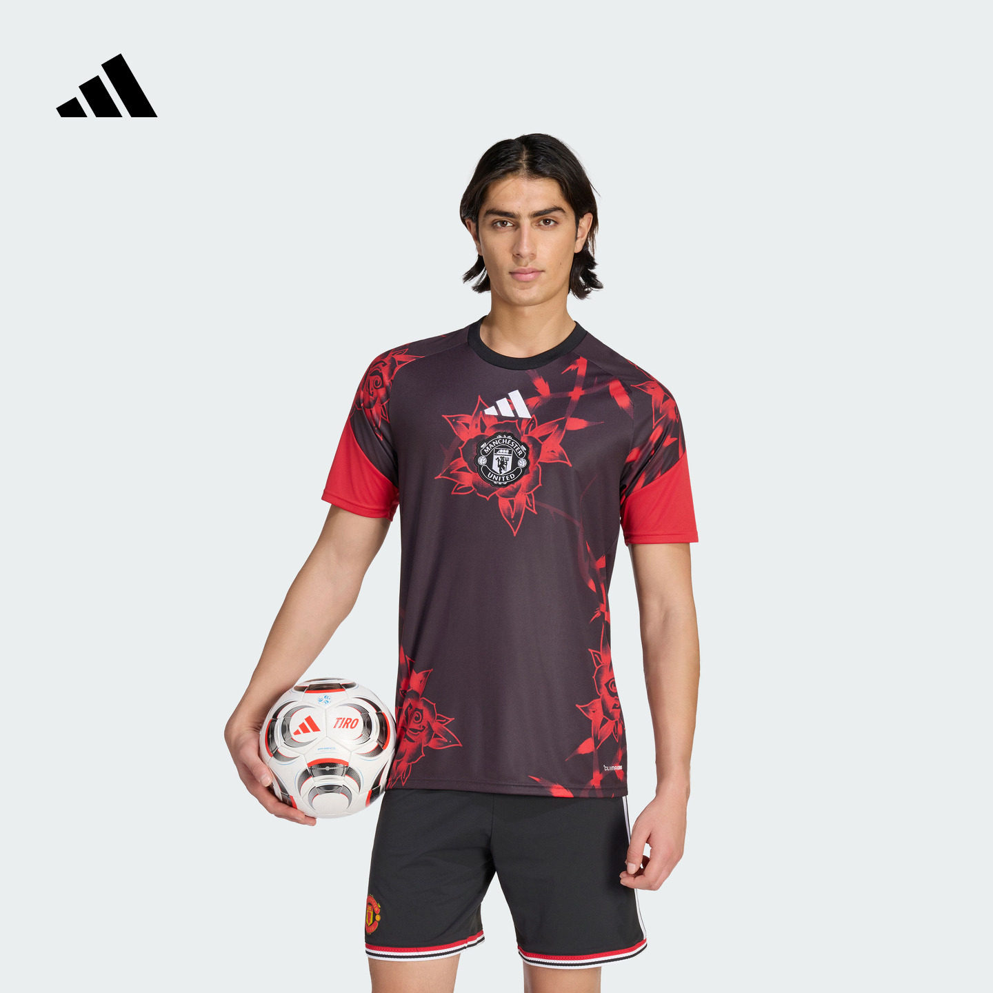 曼联足球运动速干热身短袖球衣男装夏季新款adidas阿迪达斯官方