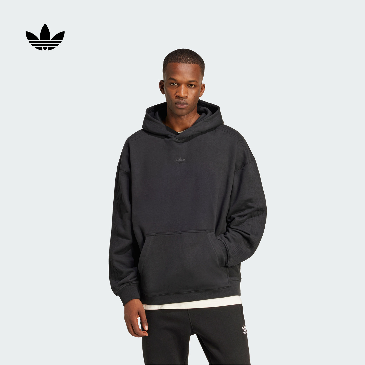 阿迪达斯三叶草男宽松连帽卫衣