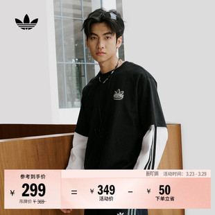 adidas阿迪达斯三叶草 T恤男女夏季 经典 纯棉运动上衣圆领短袖