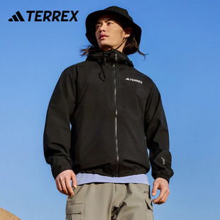 防水防风透湿透汽户外运动连帽冲锋衣男装adidas阿迪达斯TERREX