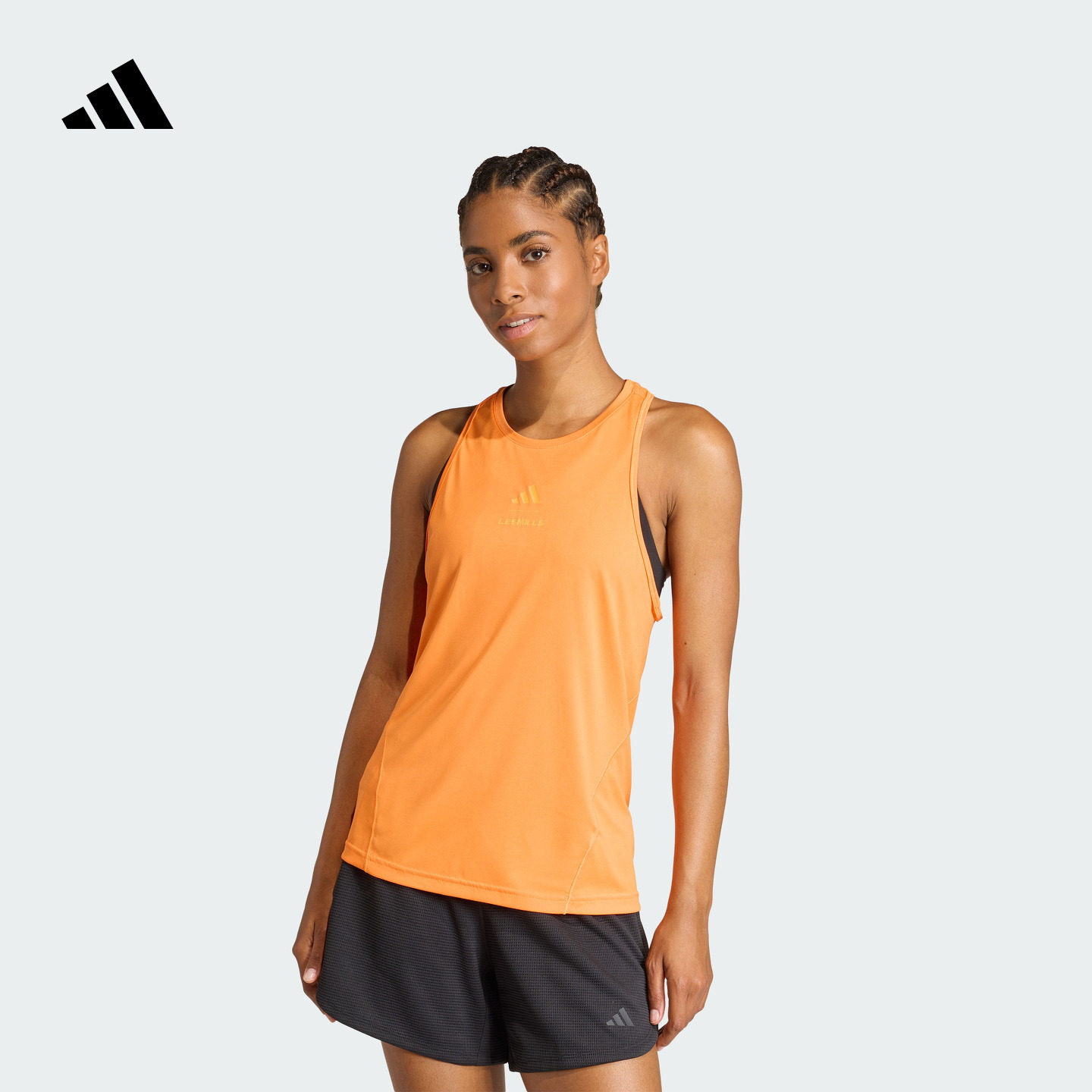 Les Mills莱美联名速干舒适运动无袖背心健身服女adidas阿迪达斯