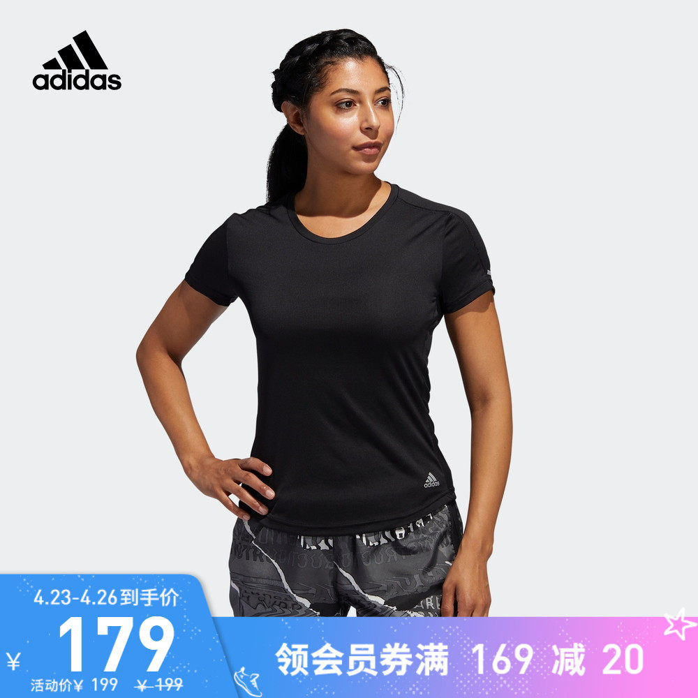 阿迪达斯官网女装跑步短袖t恤_常规型剪裁 