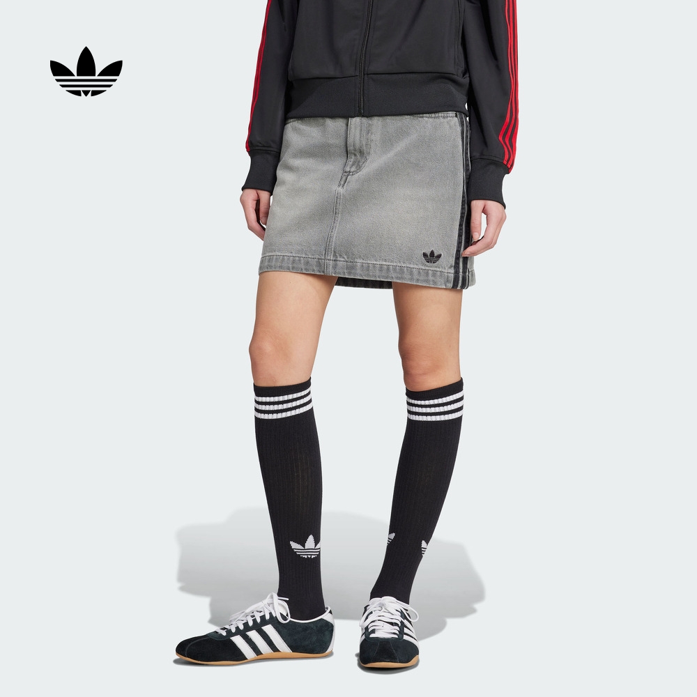 牛仔三条纹运动短裙女装adidas阿迪达斯官方三叶草JW2657
