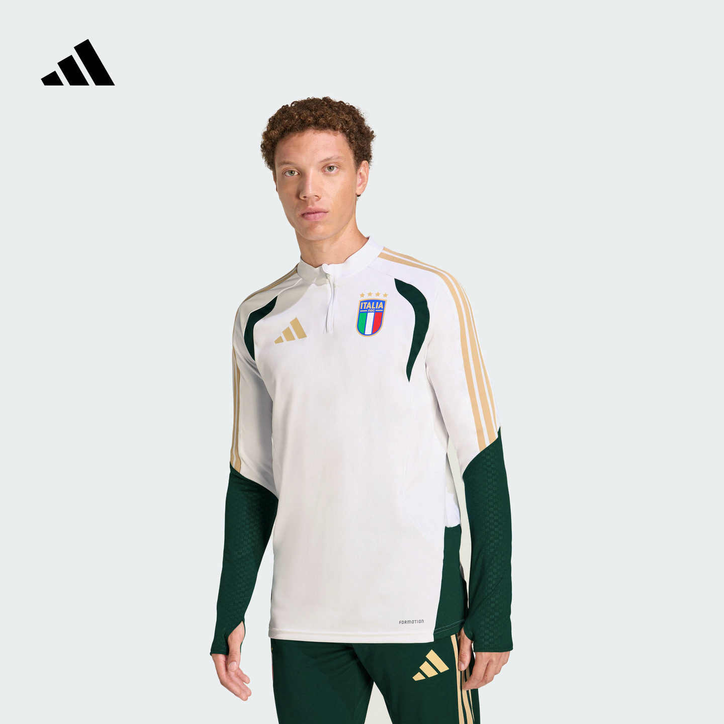 意大利队足球训练服男装秋冬adidas阿迪达斯官方JZ9380