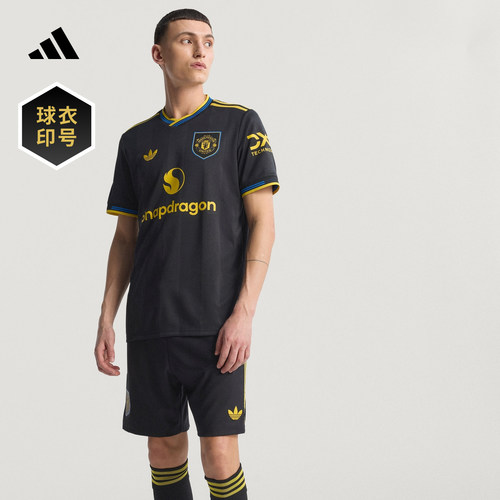 曼联球员版第二客场足球短袖球衣