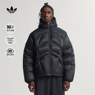 600蓬保暖宽松连帽鸭绒羽绒服男秋冬 90绒子adidas阿迪达斯三叶草
