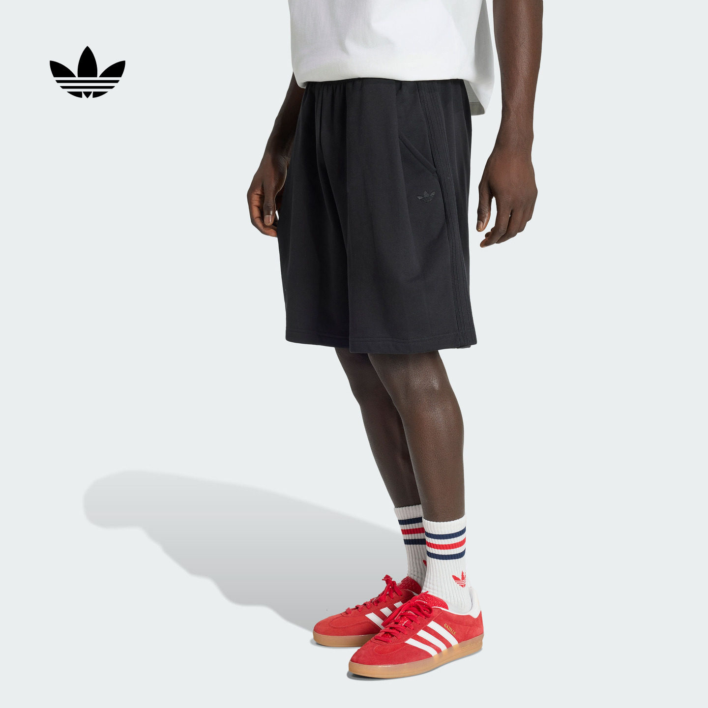纯色宽松百搭毛圈布运动短裤男装夏季新款adidas阿迪达斯三叶草 - 实物图