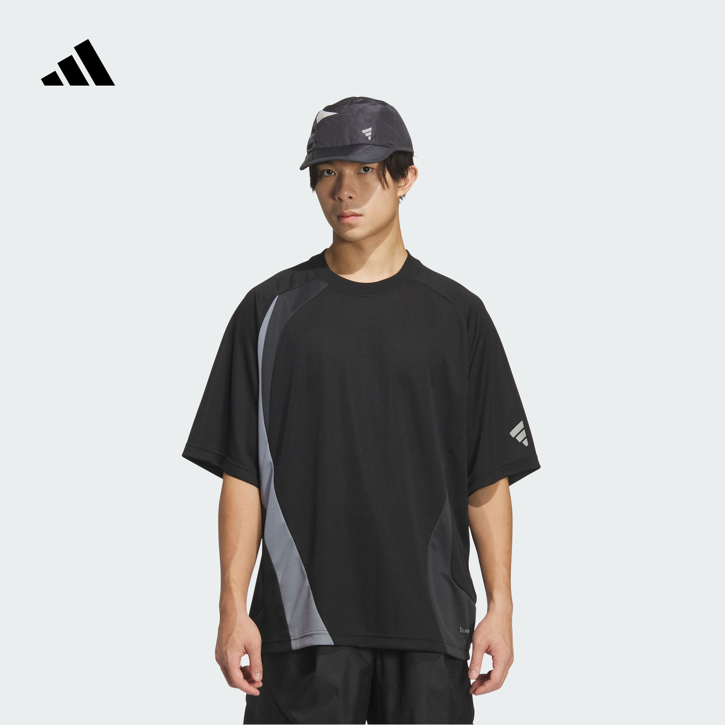 FOS系列速干休闲运动短袖T恤男装夏季新款adidas阿迪达斯轻运动