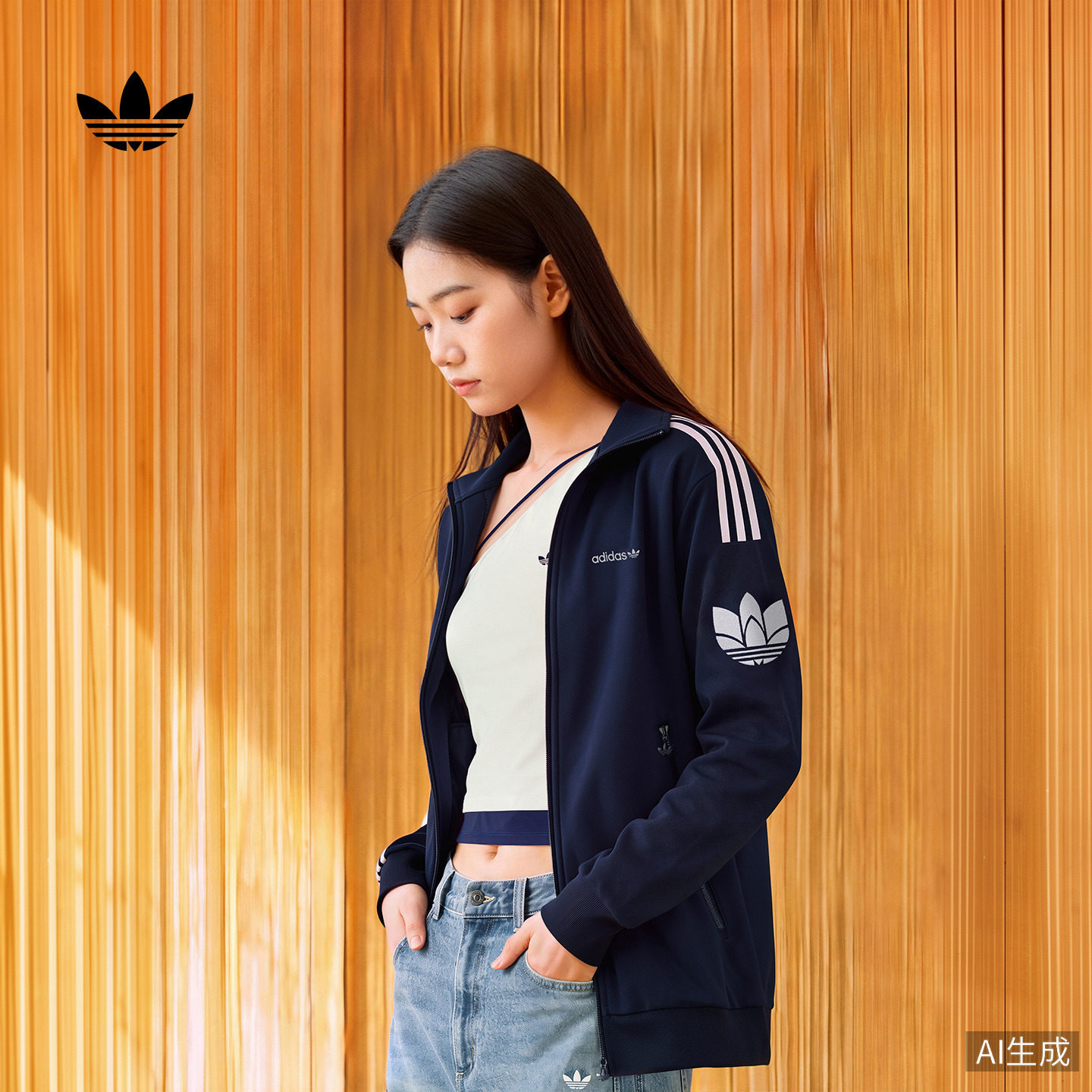 阿迪达斯三叶草男女休闲夹克外套