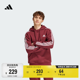 休闲加绒加厚连帽卫衣套头衫单穿上衣男秋冬adidas阿迪达斯轻运动