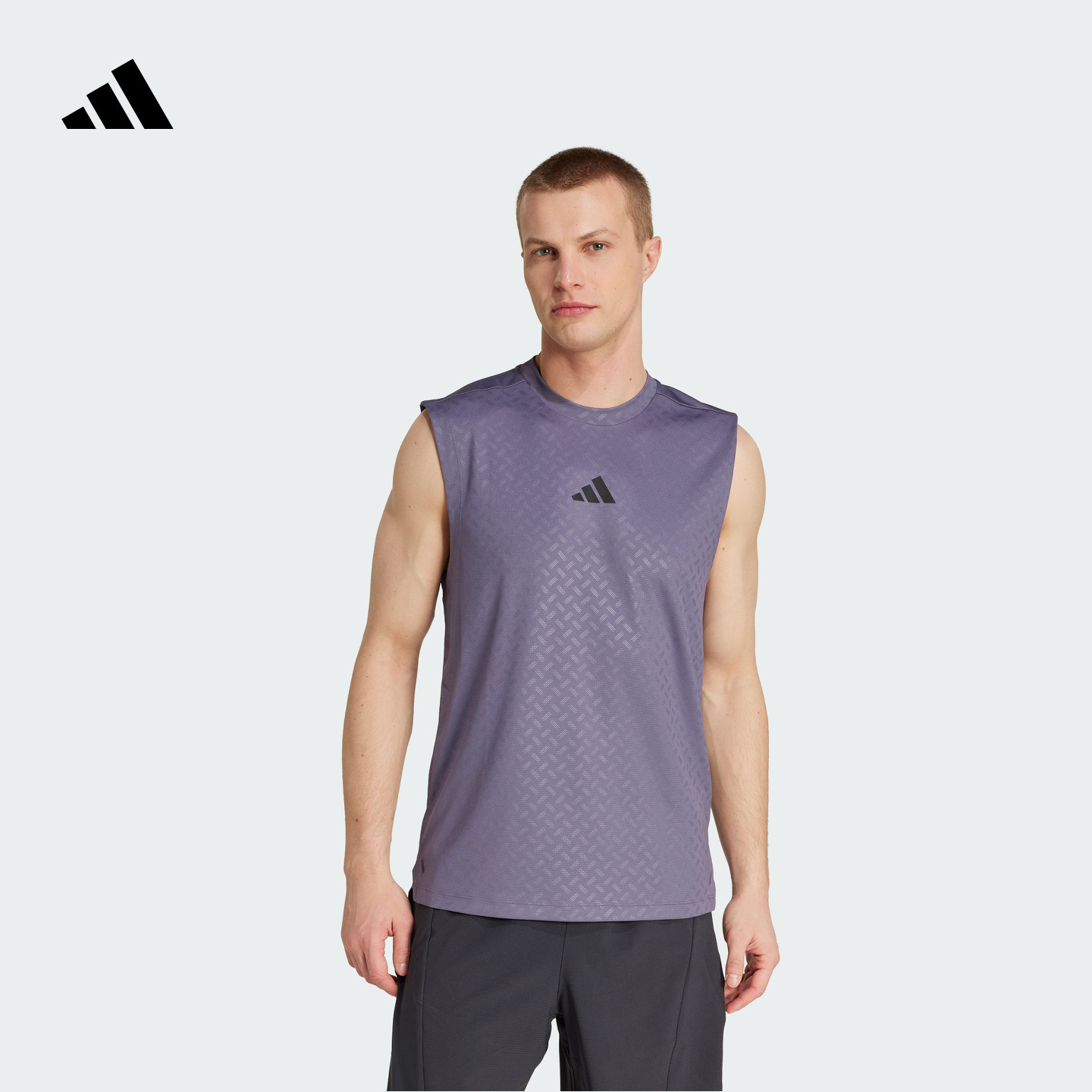速干耐磨力量训练运动健身无袖背心男装夏季adidas阿迪达斯