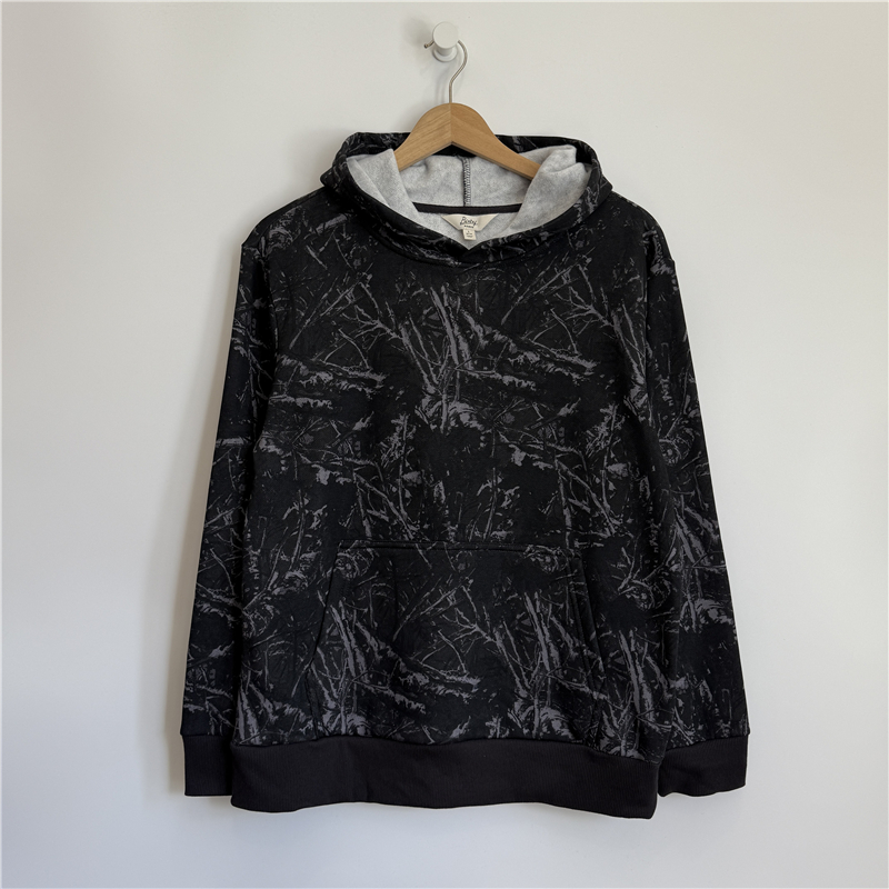 3B1 外贸男童棉抓绒连帽卫衣春秋冬6-14岁儿童满印长袖套头绒衫