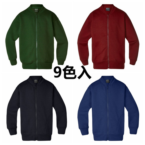 秋冬棒球领儿童加绒拉链外套