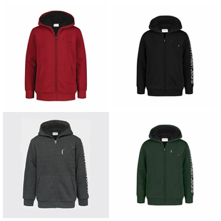 秋冬季 16岁纯色字母保暖连帽抓绒 外贸儿童羊羔绒拉链外套 5G1