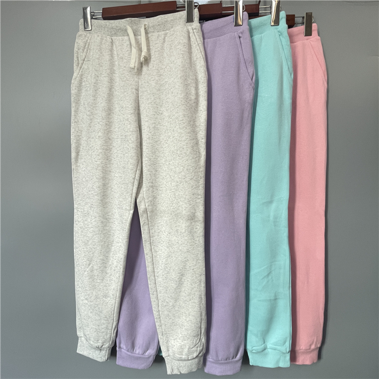 7B1 外贸儿童棉拉绒束脚卫裤 秋冬4-16岁男女童松紧腰休闲裤长裤
