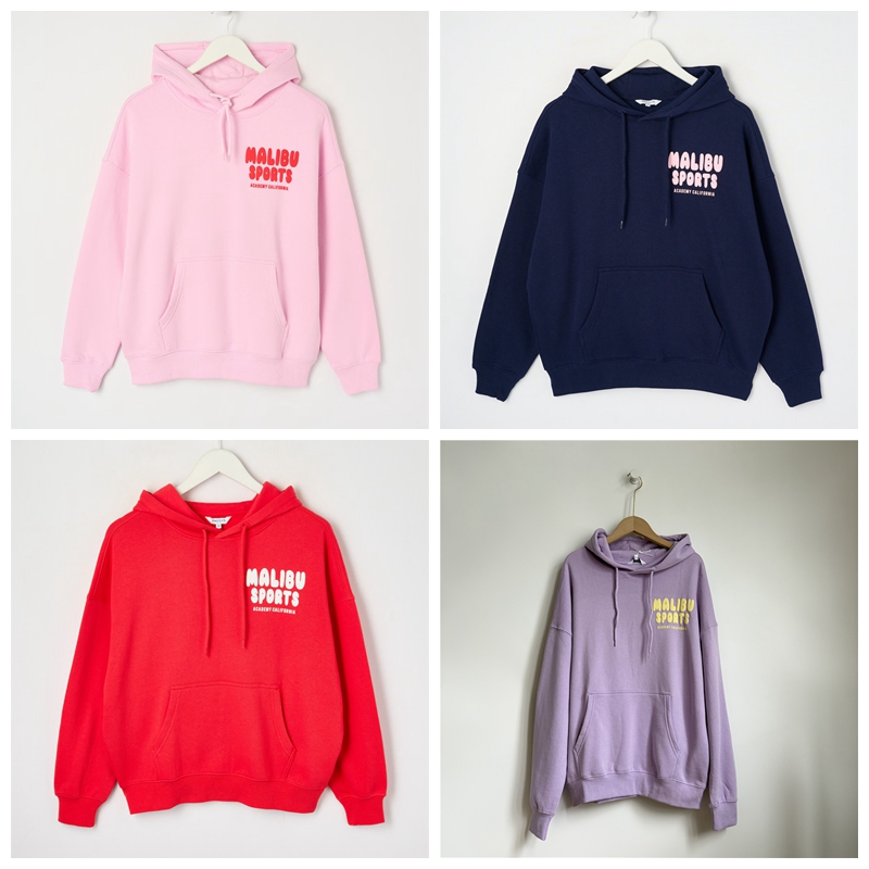 3A3 外贸女童棉拉绒连帽卫衣秋冬8-16岁儿童字母软胶套头绒衫