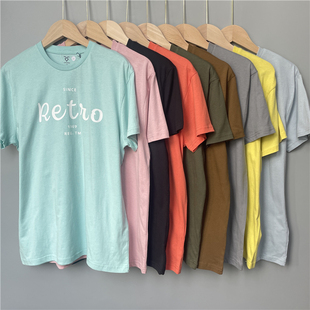 外贸儿童纯棉字母短袖 16岁男女童全棉圆领打底衫 T恤 夏季 5D1