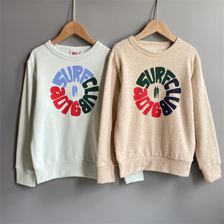 纯棉圆领卫衣印花欧美男女童