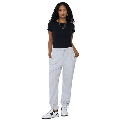 8G2 欧美女士棉毛圈束脚卫裤春秋女装纯色口袋松紧腰系绳休闲长裤