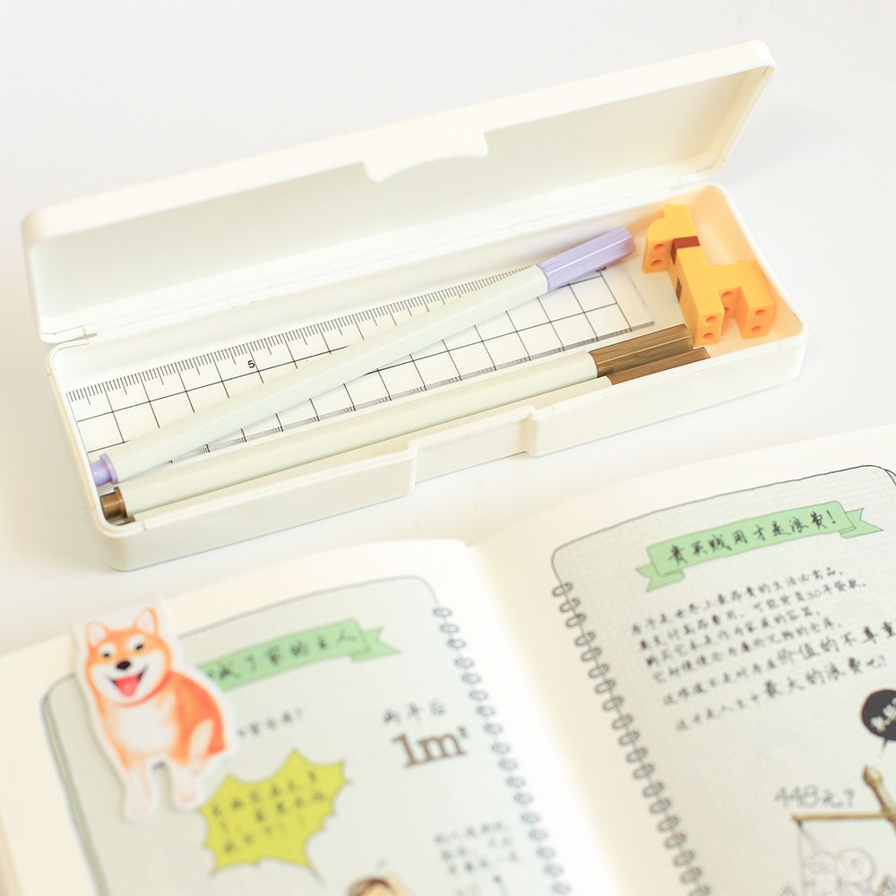 半透明磨砂文具盒学生收纳笔袋铅笔盒多功能双面马卡龙塑料铅笔盒