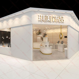 饰品美甲奶茶化妆品母婴服装店面实体店铺装修设计效果图cad施工