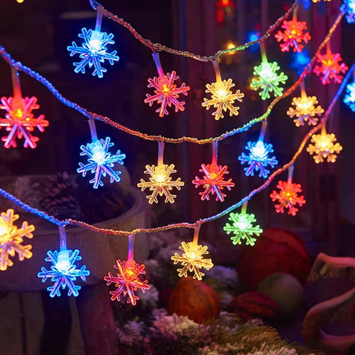 圣诞雪花灯串装饰串灯led满天星