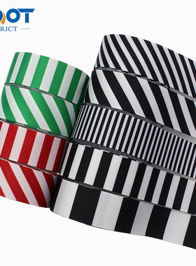 25MM 10Y彩色条纹织带手工制作材料罗纹丝带缎带绸带L-20817-802