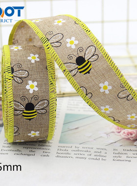 1码Sunflower bees paragraph蜜蜂节圆点格子波浪丝带拷克带