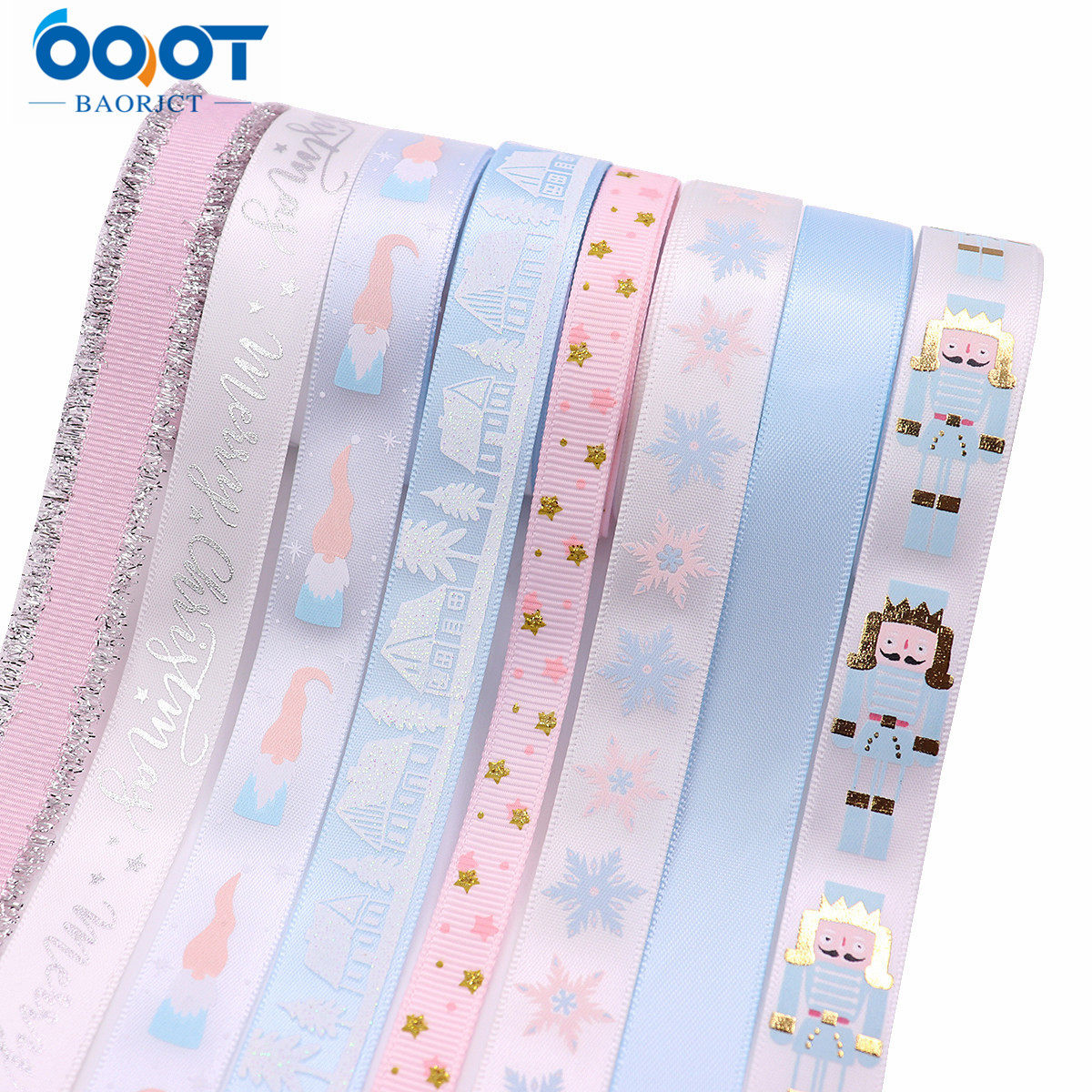 宝通织带圣诞节丝带雪花狂欢节礼盒包装缎带节日场景装饰丝带织带