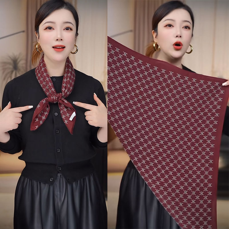 65CM方巾丝绒毛护颈领巾围巾披肩