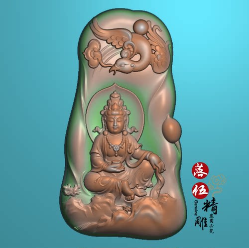 山水凤凰观音01102白玉浮雕图 精雕图渔樵耕读jdp灰度图bmp格式