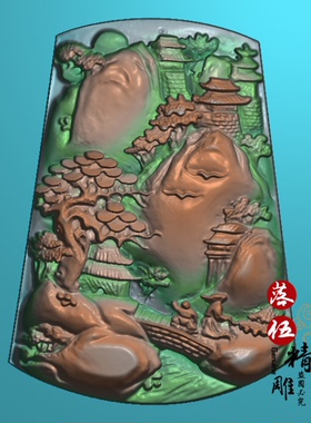 山水扫描图00219邓小平半身像摆件源文件圆雕图雕刻机四轴核雕图