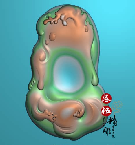 随形底1007站立观音挂件木雕精雕图浮雕玉雕灰度图JDPBMP雕刻图
