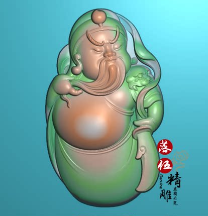 宝宝关公7271卡通人物小花件小挂件精雕图浮雕玉雕灰度图JDPBMP