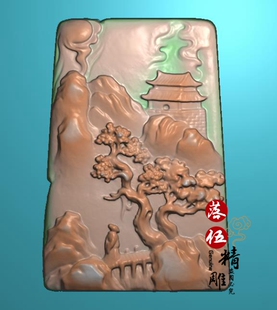 山水人家扫描03414老虎啸山林上山精雕图BMP浮雕图JDP灰度图猛虎