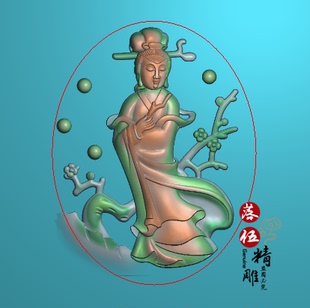 踏雪寻梅人物4294赏花精雕图浮雕玉雕灰度图JDPBMP电脑雕刻 梅花