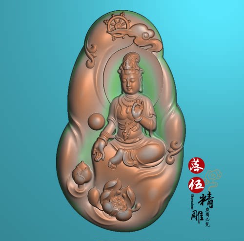 观世音 观音23141忠义千秋青龙大刀牌精雕图浮雕玉雕灰度图JDPBMP